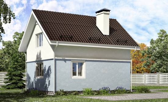 095-002-П Проект двухэтажного дома с мансардой, классический загородный дом из поризованных блоков Волжск | Проекты домов от House Expert