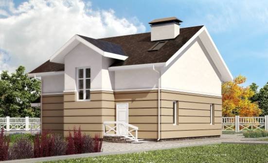 155-009-П Проект двухэтажного дома с мансардным этажом, небольшой загородный дом из арболита Волжск | Проекты домов от House Expert