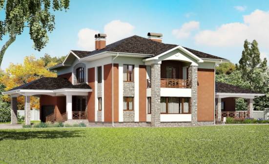 400-002-Л Проект двухэтажного дома и гаражом, современный дом из кирпича Волжск | Проекты домов от House Expert