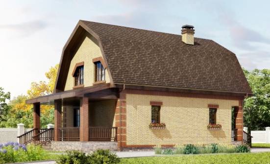 130-005-Л Проект двухэтажного дома мансардный этаж, бюджетный загородный дом из арболита Волжск | Проекты домов от House Expert