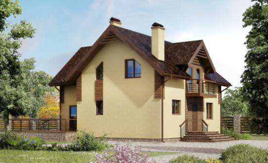 150-009-Л Проект двухэтажного дома с мансардой, бюджетный коттедж из газобетона Волжск | Проекты домов от House Expert