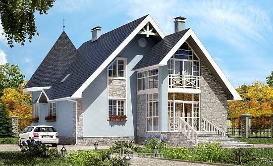 170-003-П Проект двухэтажного дома мансардой, простой домик из твинблока Волжск | Проекты домов от House Expert