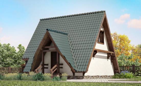 070-003-П Проект двухэтажного дома мансардой, эконом домик из бревен Волжск | Проекты домов от House Expert