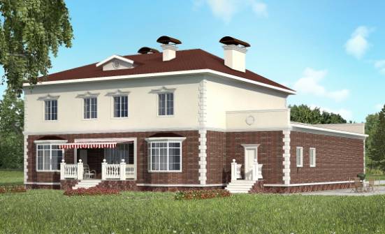 380-001-Л Проект двухэтажного дома, гараж, красивый дом из кирпича Волжск | Проекты домов от House Expert