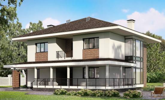 275-002-П Проект двухэтажного дома и гаражом, современный дом из кирпича Йошкар-Ола | Проекты домов от House Expert