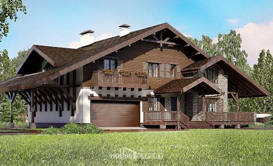 320-001-П Проект двухэтажного дома с мансардным этажом и гаражом, огромный домик из кирпича Волжск | Проекты домов от House Expert