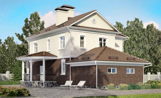 190-002-Л Проект двухэтажного дома и гаражом, красивый домик из твинблока Йошкар-Ола | Проекты домов от House Expert
