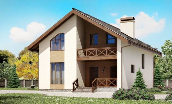 170-002-П Проект двухэтажного дома с мансардой, небольшой домик из поризованных блоков Йошкар-Ола | Проекты домов от House Expert
