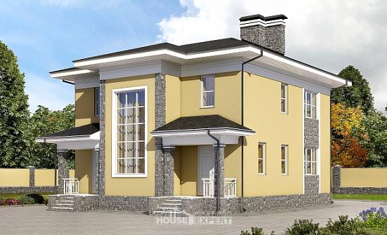 155-011-Л Проект двухэтажного дома, простой дом из твинблока Волжск | Проекты домов от House Expert