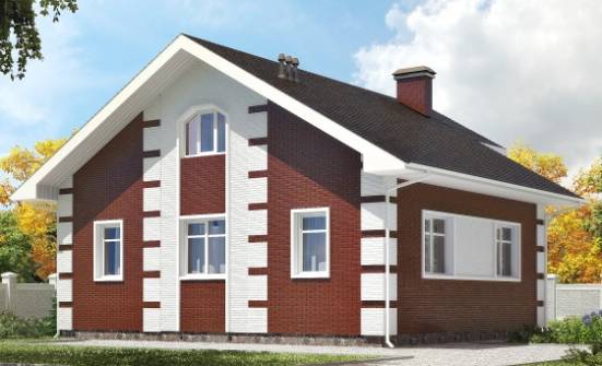 115-001-П Проект двухэтажного дома с мансардой, скромный загородный дом из теплоблока Волжск | Проекты домов от House Expert