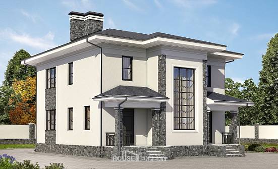 155-011-П Проект двухэтажного дома, красивый коттедж из поризованных блоков Волжск | Проекты домов от House Expert