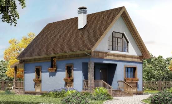 130-003-Л Проект двухэтажного дома мансардный этаж, уютный загородный дом из арболита Волжск | Проекты домов от House Expert