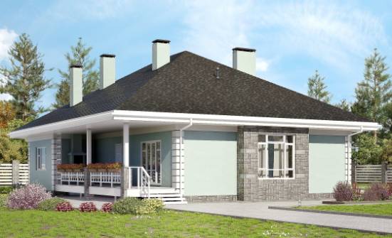 135-003-Л Проект одноэтажного дома, небольшой домик из поризованных блоков Волжск | Проекты домов от House Expert