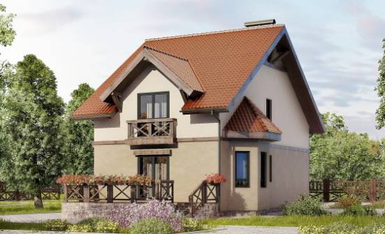 120-003-Л Проект двухэтажного дома мансардой, недорогой домик из блока Волжск | Проекты домов от House Expert