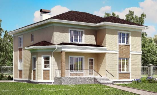 335-001-Л Проект двухэтажного дома, гараж, просторный домик из кирпича Йошкар-Ола | Проекты домов от House Expert