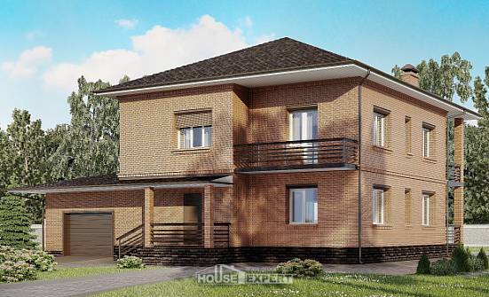 245-003-Л Проект двухэтажного дома, гараж, простой домик из кирпича Йошкар-Ола | Проекты домов от House Expert