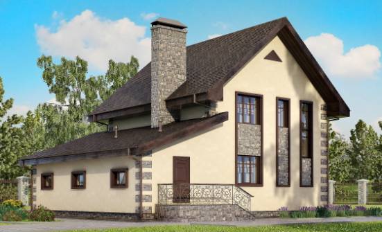 160-004-П Проект двухэтажного дома, гараж, компактный коттедж из пеноблока Волжск | Проекты домов от House Expert