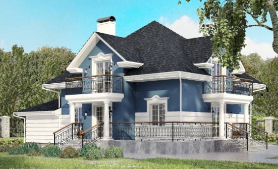 180-002-П Проект двухэтажного дома с мансардным этажом, гараж, красивый дом из кирпича Йошкар-Ола | Проекты домов от House Expert