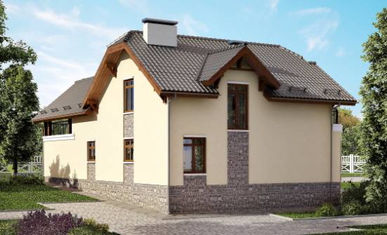 255-003-П Проект трехэтажного дома мансардой, гараж, простой домик из пеноблока Йошкар-Ола | Проекты домов от House Expert