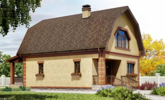 130-005-Л Проект двухэтажного дома мансардный этаж, бюджетный загородный дом из арболита Волжск | Проекты домов от House Expert