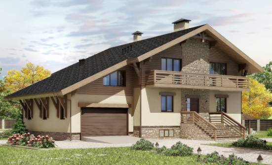 420-001-Л Проект трехэтажного дома с мансардой, гараж, огромный загородный дом из кирпича Волжск | Проекты домов от House Expert
