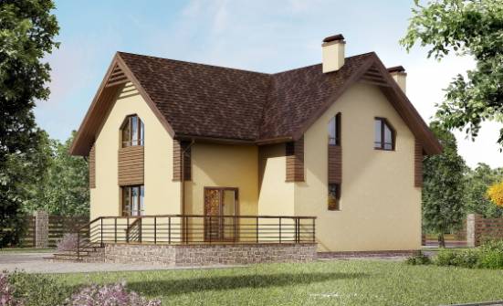 150-009-Л Проект двухэтажного дома с мансардой, бюджетный коттедж из газобетона Волжск | Проекты домов от House Expert