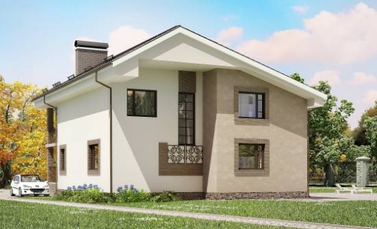 210-003-П Проект двухэтажного дома с мансардным этажом, простой загородный дом из бризолита Йошкар-Ола | Проекты домов от House Expert