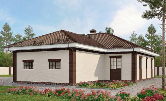 160-015-П Проект одноэтажного дома, гараж, экономичный дом из блока Волжск | Проекты одноэтажных домов от House Expert