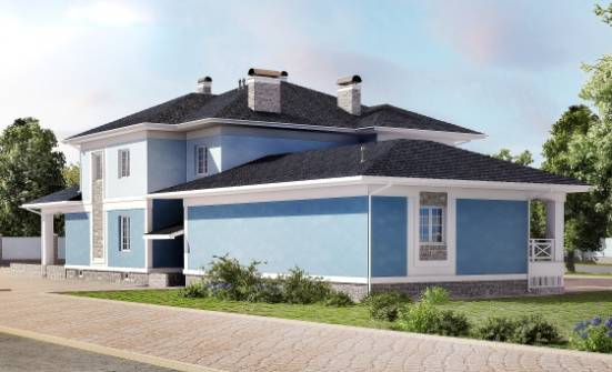 620-001-П Проект трехэтажного дома и гаражом, современный домик из твинблока Йошкар-Ола | Проекты домов от House Expert