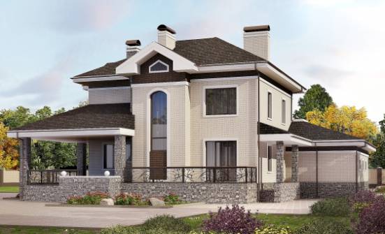 365-001-Л Проект трехэтажного дома и гаражом, просторный загородный дом из кирпича Йошкар-Ола | Проекты домов от House Expert