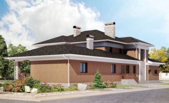 520-002-Л Проект трехэтажного дома, гараж, большой домик из теплоблока Волжск | Проекты домов от House Expert