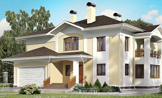 375-002-Л Проект двухэтажного дома, гараж, большой коттедж из кирпича Волжск | Проекты домов от House Expert