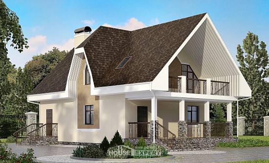 125-001-Л Проект двухэтажного дома с мансардным этажом, уютный домик из керамзитобетонных блоков Волжск | Проекты домов от House Expert