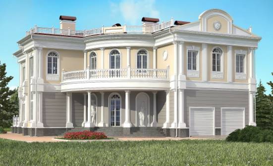 505-001-П Проект двухэтажного дома и гаражом, большой коттедж из арболита Йошкар-Ола | Проекты домов от House Expert