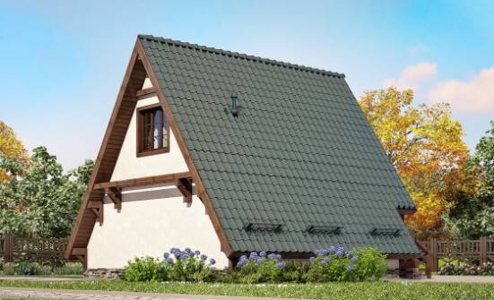 070-003-П Проект двухэтажного дома мансардой, эконом домик из бревен Волжск | Проекты домов от House Expert