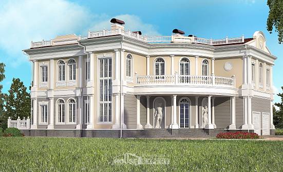 505-001-П Проект двухэтажного дома и гаражом, большой коттедж из арболита Йошкар-Ола | Проекты домов от House Expert