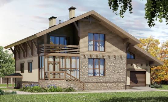 420-001-Л Проект трехэтажного дома с мансардой, гараж, огромный загородный дом из кирпича Волжск | Проекты домов от House Expert