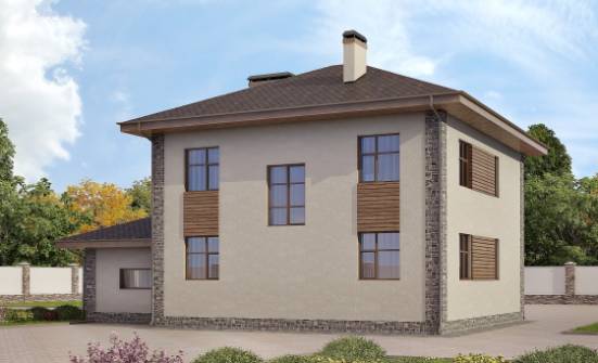 185-004-П Проект двухэтажного дома, гараж, красивый дом из арболита Волжск | Проекты домов от House Expert