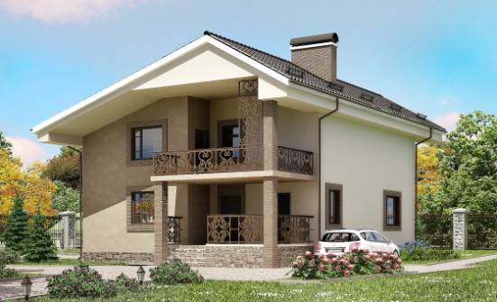 210-003-П Проект двухэтажного дома с мансардным этажом, простой загородный дом из бризолита Йошкар-Ола | Проекты домов от House Expert