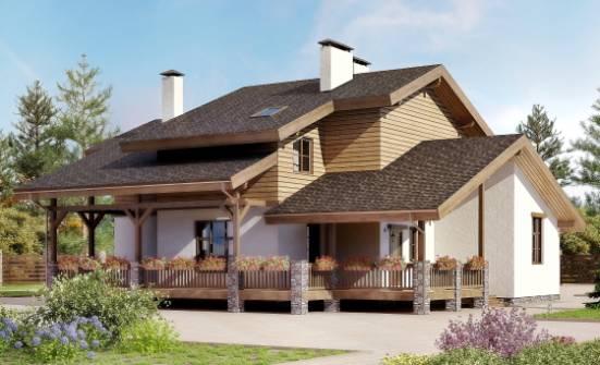 210-006-П Проект двухэтажного дома мансардой, красивый домик из кирпича Йошкар-Ола | Проекты домов от House Expert