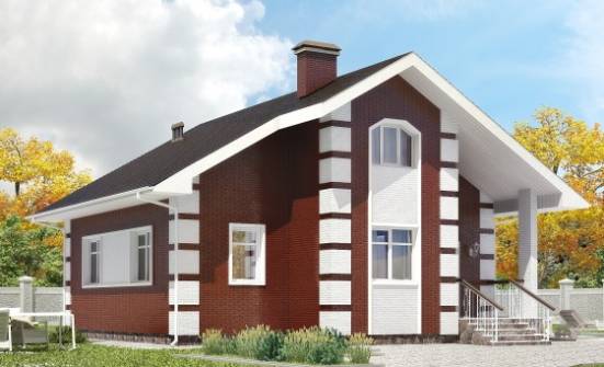 115-001-П Проект двухэтажного дома с мансардой, скромный загородный дом из теплоблока Волжск | Проекты домов от House Expert