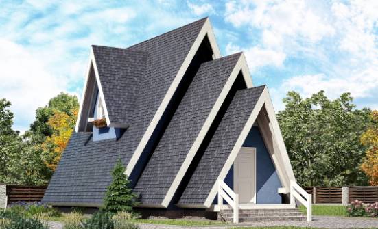 100-002-П Проект двухэтажного дома мансардный этаж, компактный домик из бревен Йошкар-Ола | Проекты домов от House Expert