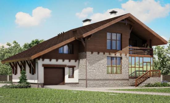 420-001-П Проект трехэтажного дома с мансардой и гаражом, классический коттедж из кирпича Волжск | Проекты домов от House Expert