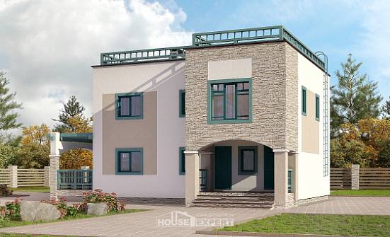 150-010-П Проект двухэтажного дома, компактный коттедж из кирпича Йошкар-Ола | Проекты домов от House Expert