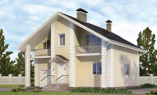 150-002-Л Проект двухэтажного дома мансардный этаж, гараж, красивый коттедж из бризолита Волжск | Проекты домов от House Expert