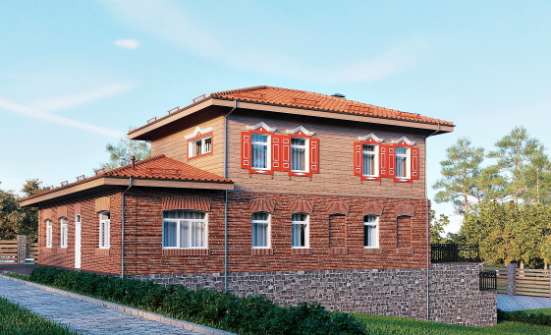380-002-Л Проект трехэтажного дома, гараж, большой загородный дом из кирпича Йошкар-Ола | Проекты домов от House Expert