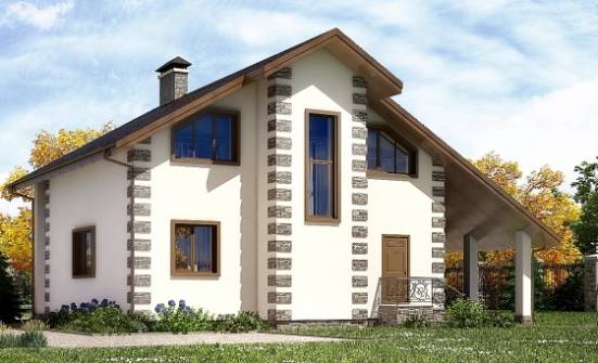 150-003-Л Проект двухэтажного дома мансардой и гаражом, компактный загородный дом из дерева Йошкар-Ола | Проекты домов от House Expert