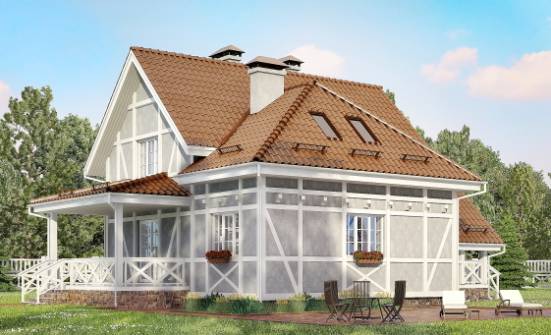 160-003-Л Проект двухэтажного дома с мансардой, компактный дом из бризолита Йошкар-Ола | Проекты домов от House Expert