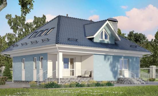 200-002-П Проект двухэтажного дома с мансардой, красивый коттедж из теплоблока Йошкар-Ола | Проекты домов от House Expert