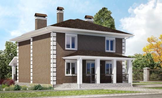 185-002-П Проект двухэтажного дома, бюджетный загородный дом из блока Волжск | Проекты домов от House Expert